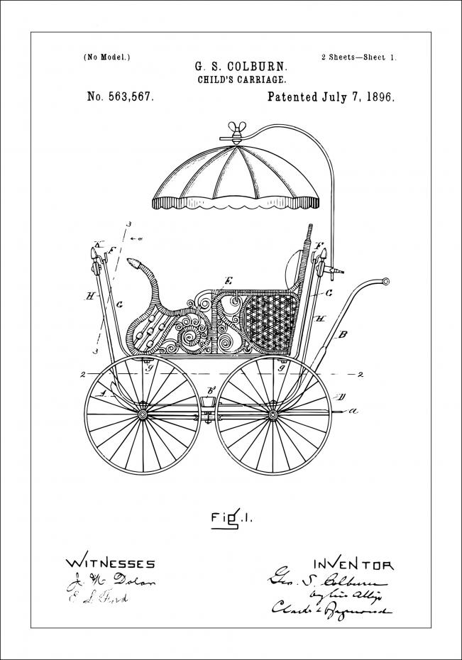 Patentritning - Barnvagn I Poster