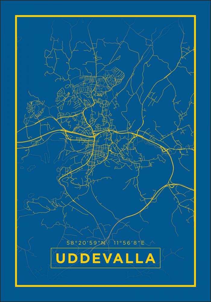 Map - Uddevalla - Blue Poster