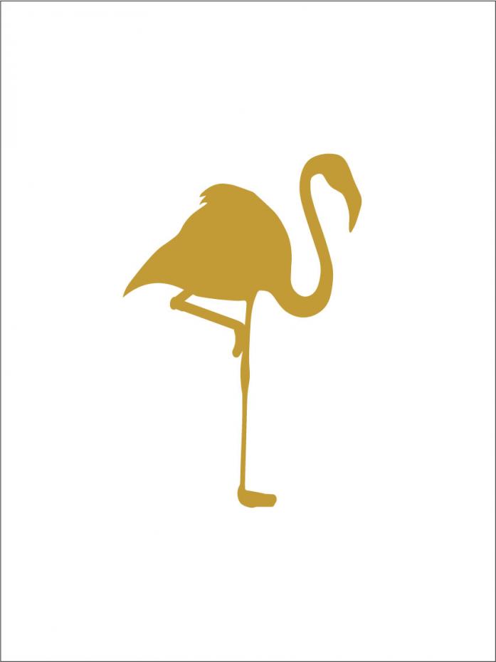 Flamingo - Guld Poster