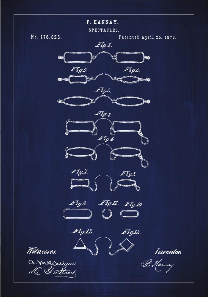 Patentritning - Glasgon B - Bl Poster