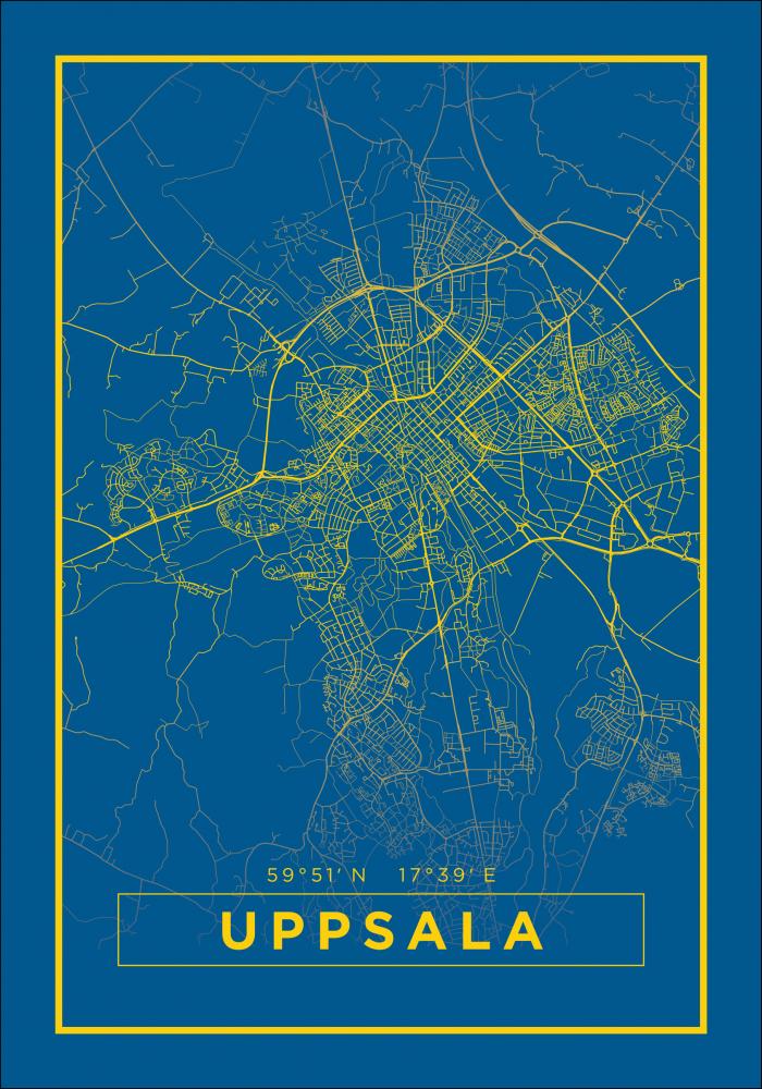 Karta - Uppsala - Bl Poster