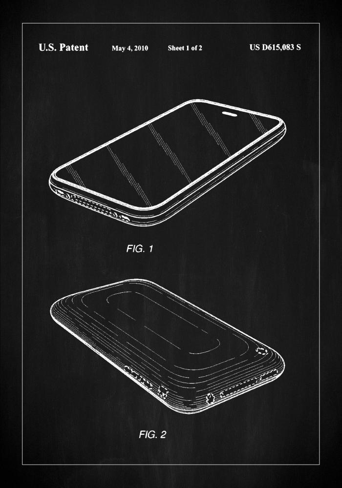 Patent Print - iPhone I - Black Poster